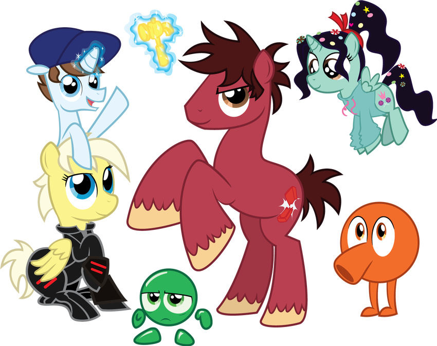 candy cubert cutie_mark equine female fix-it_felix horn horse male mammal my_little_pony pegasus plain_background ponification pony q_bert ralph sergeant_calhoun sour_bill transparent_background unicorn vanellope_von_schweetz wings wreck-it_ralph wreck-it_raplh