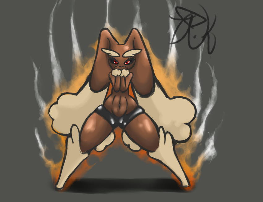 ambiguous_gender clothing female lagomorph looking_at_veiwer looking_at_viewer lopunny mammal nintendo pok&#233;mon pok&eacute;mon rabbit red_eyes shorts video_games wide_hips wolflance