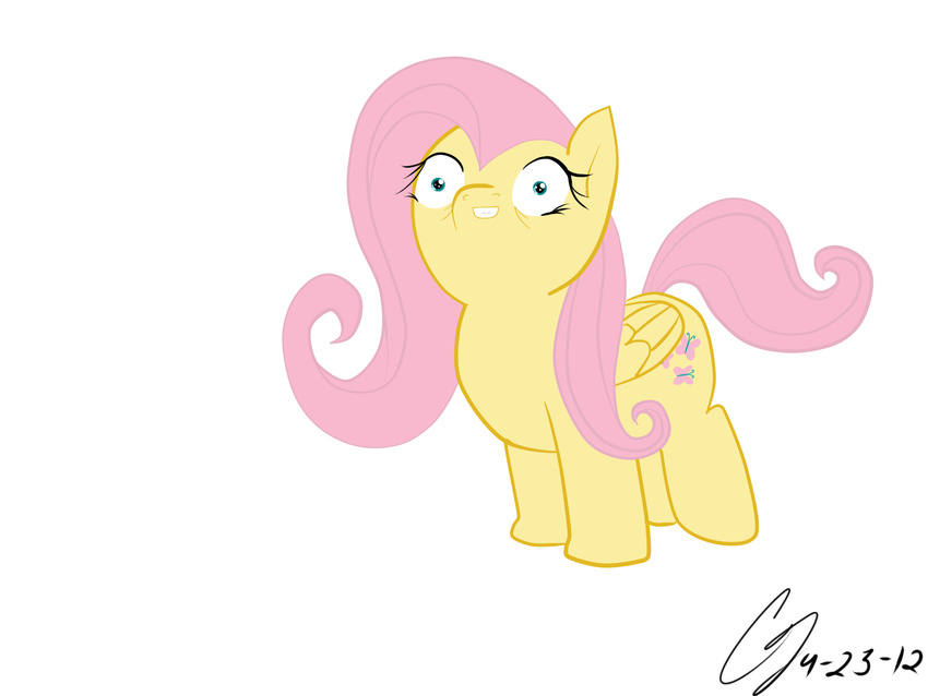 acethebigbadwolf arthropod big_eyes butterflies butterfly cutie_mark equine female feral fluttershy_(mlp) friendship_is_magic hair hooves horse insect long_hair mammal mane my_litte_pony my_little_pony pegasus plain_background pony signature smile standing white_background wings