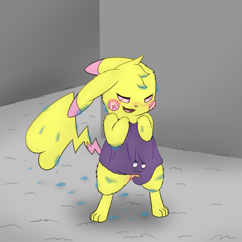 &gt;:3 4_toes cleft_tail dustfalconmlp female fingering fur milachu milachu92 nintendo pikachu pok&eacute;mon pok&eacute;mon_(species) toes towel video_games yellow_fur zorua