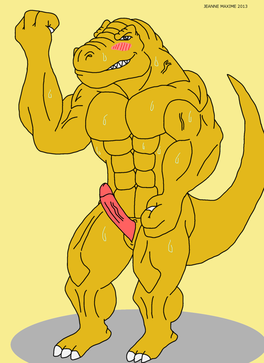 abs anthro biceps dinosaur erection extreme_dinosaurs flexing male maxime-jeanne muscles nude pecs penis pose reptile scalie solo t-bone_(extreme_dinosaurs) theropod tyrannosaurus_rex