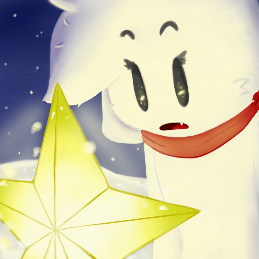 christmas fangs female fur ghost gld_fsh holidays riley_(gld_fsh) scarf snow solo spirit star