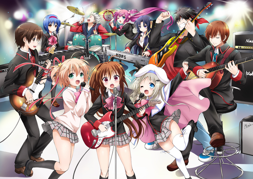 futaki_kanata guitar kamikita_komari kurugaya_yuiko little_busters! naoe_riki natsume_kyosuke natsume_rin nishizono_mio noumi_kudryavka saigusa_haruka tsukako