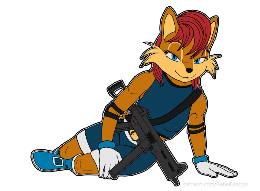 alpha_channel anthro archie_comics belly boots bottomwear bulletproof_vest chipmunk clothing elbow_pads female flak_jacket footwear gloves ground_squirrel gun handwear heckler_and_koch hk_ump mammal ranged_weapon rebeldragon101 rodent sally_acorn sciurid sega shorts sleeveless_shirt solo sonic_the_hedgehog_(archie) sonic_the_hedgehog_(comics) sonic_the_hedgehog_(series) submachine_gun topwear vest weapon