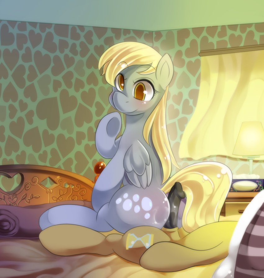 bed black_penis cutie_mark derpy_hooves_(mlp) doctor_whooves_(mlp) duo equine erection faceless_male female feral freedomthai friendship_is_magic horse hot_dogging inside looking_back lying male mammal my_little_pony nude on_back pegasus penis pony sitting straight wings