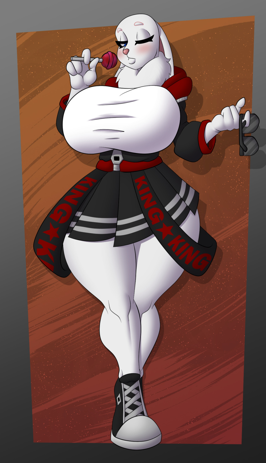 anthro big_breasts breasts darkshasion_(artist) female hi_res lagomorph leporid lolly_pop mammal rabbit roblox solo thick_thighs