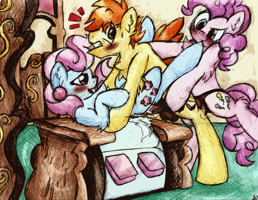 anal blue_eyes couple cum cutie_mark dildo ear_piercing equine female feral friendship_is_magic fur green_eyes group hair horse iroxykun male mammal mr_cake_(mlp) mrs_cake_(mlp) my_little_pony orange_hair piercing pink_fur pink_hair pinkie_pie_(mlp) pony sex sex_toy straight strapon two_tone_hair