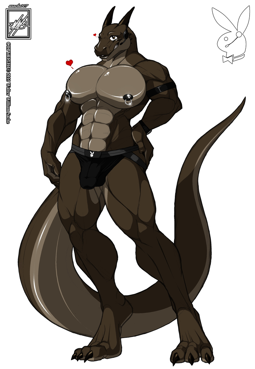&lt;3 3_toes abs absurd_res alpha_channel anthro barefoot biceps black_claws black_lips black_nipples brown_body brown_eyes brown_skin bulge claws clothed clothing dragon front garter grey_skin hairless half-dressed hand_on_hip hi_res hindpaw horn huge_muscles looking_at_viewer male muscles naughty_face navel nipple_piercing nipples one_eye_closed panties paws pecs piercing pose reptile scalie shiny smile solo standing thighs tiptoes topless underwear walter_sache wink