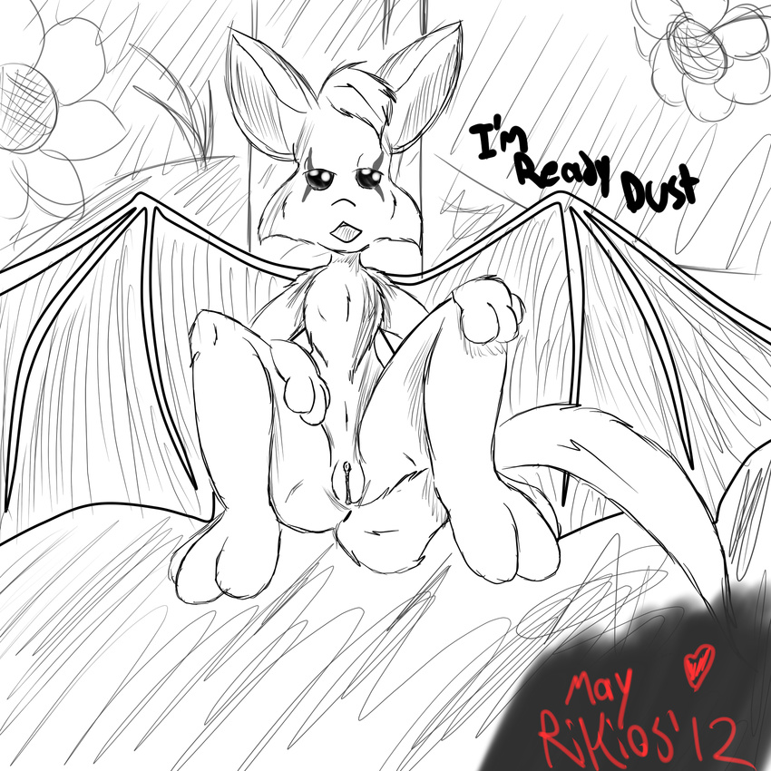 dust dust:_an_elysian_tail female feral fidget line_art may_rikios nimbat nude pussy solo spreading video_games wings