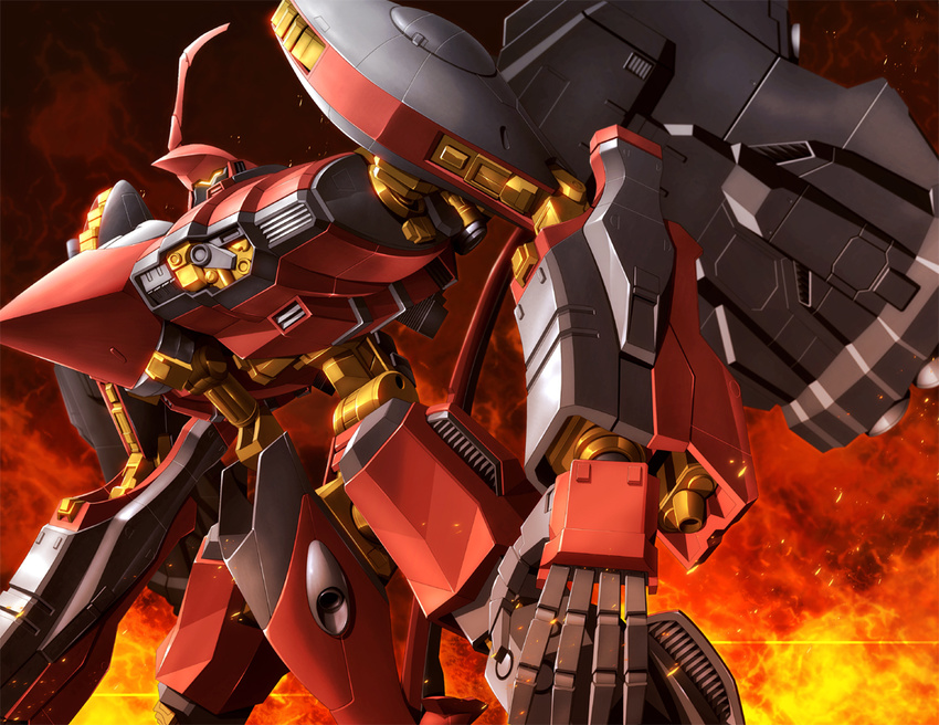 armored_core armored_core:_master_of_arena fire helmet machinery mecha nineball_seraph no_humans weapon zb