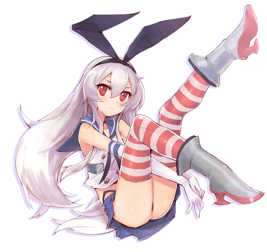 anthropomorphization kancolle pantsu shimakaze_(kancolle) tagme thighhighs