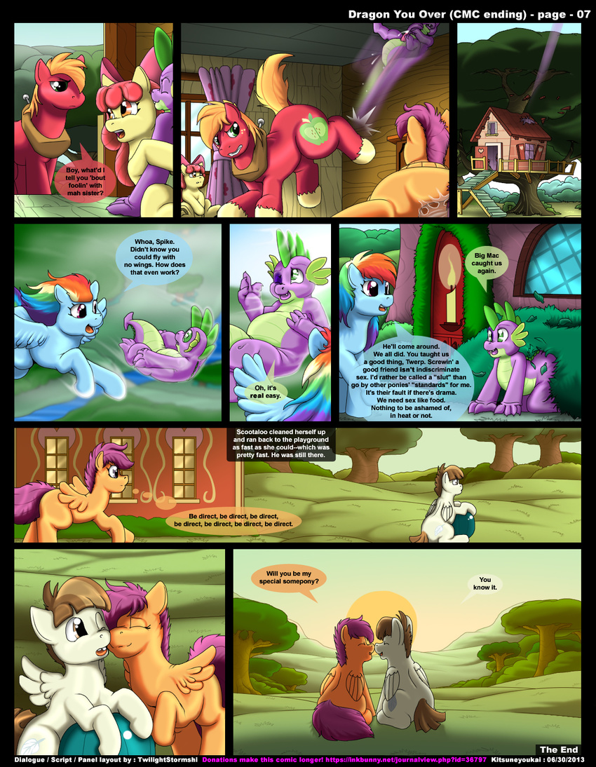 apple_bloom_(mlp) ball big_macintosh_(mlp) black_eye blue_fur brown_eyes brown_hair comic cub cutie_mark dialog dragon english_text equine featherweight_(mlp) female feral freckles friendship_is_magic fur green_eyes group hair horse interspecies kick kitsune_youkai male mammal my_little_pony pegasus penis pony purple_eyes purple_hair pussy rainbow_dash_(mlp) red_fur scootaloo_(mlp) sex spike_(mlp) straight text two_tone_hair wings yellow_fur young