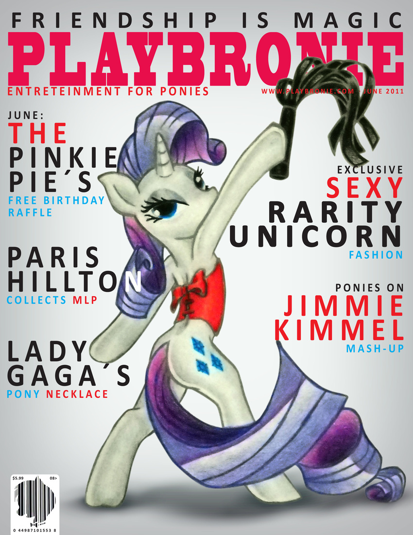 bigger_version_at_the_source cat_o'_nine_tails cat_o'_nine_tails cover equine female friendship_is_magic garuru horn horse magazine magazine_cover mammal my_little_pony pony rarity_(mlp) solo unicorn whip