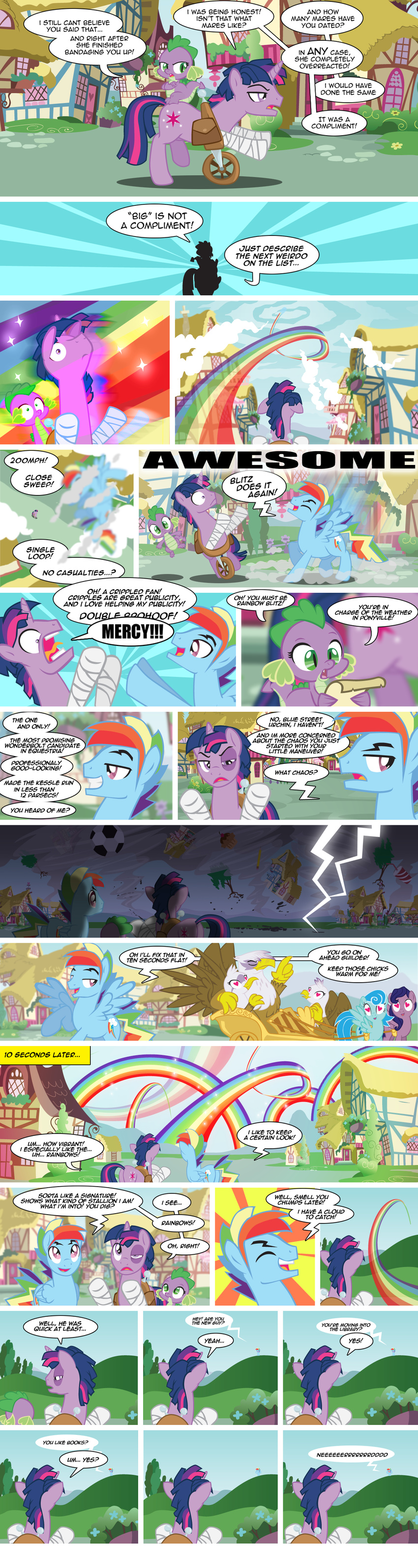 avian bandage comic crossgender cutie_mark cyan_body dragon english_text equine female feral friendship_is_magic fur gilda_(mlp) gryphon hair horn horse male mammal multi-colored_hair my_little_pony pegasus pony purple_eyes purple_fur purple_scales rainbow_dash_(mlp) rainbow_hair red_eyes scalie spike_(mlp) storm text trotsworth twilight_sparkle_(mlp) unicorn wings