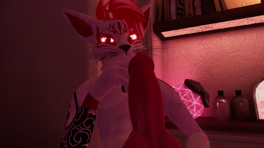 absurd_res animal_genitalia animal_penis anonymous anthro bedroom_eyes canid canine canine_genitalia canine_penis dick_pic genitals hair hi_res male mammal narrowed_eyes penis rexouium seductive sitting solo vrchat