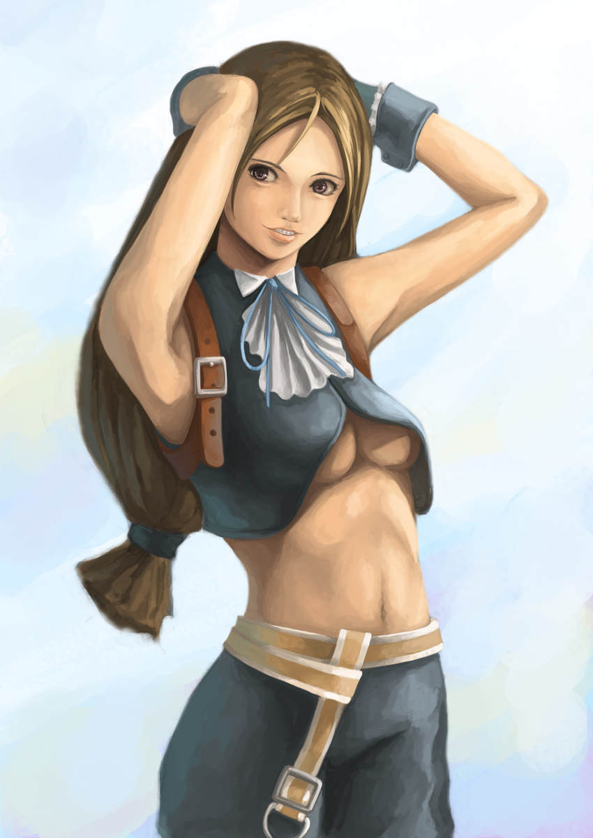 1girl absurdres belt breasts cosplay final_fantasy final_fantasy_ix garnet_til_alexandros_xvii highres long_hair pillows_73 solo square_enix zidane_tribal_(cosplay)