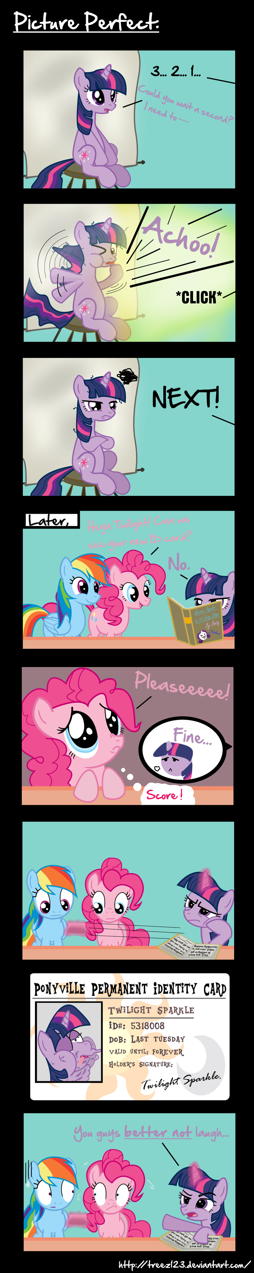 begging blue_eyes book card comic cyan_body english_text equine eyelashes female feral friendship_is_magic hair horn horse humor id_card mammal multi-colored_hair my_little_pony pegasus photo pink_body pinkie_pie_(mlp) pony puppy_eyes purple_body purple_eyes rainbow_dash_(mlp) rarity_(mlp) screen sneeze table text treez123 twilight_sparkle_(mlp) unicorn wings