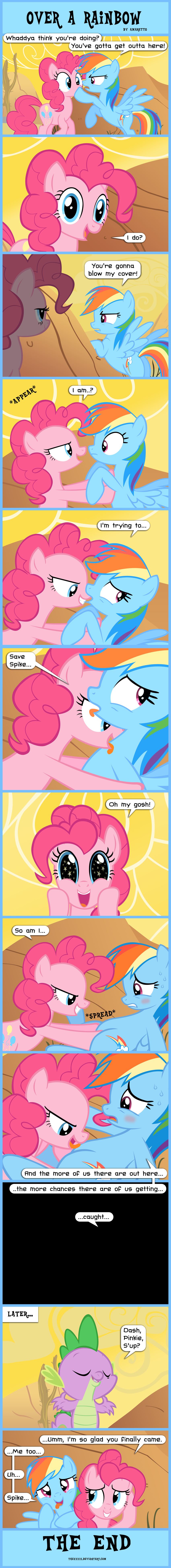 blue_eyes blue_fur blush claws comic cutie_mark dialog dragon english_text equine eyes_closed female feral friendship_is_magic frown fur green_eyes hair horse lesbian licking long_hair looking_at_viewer male mammal multi-colored_hair my_little_pony open_mouth outside pegasus pink_fur pink_hair pinkie_pie_(mlp) pony purple_eyes rainbow_dash_(mlp) rainbow_hair rock scalie smile spike_(mlp) spread_legs spreading sweat teeth text thexxxx tongue tongue_out wings