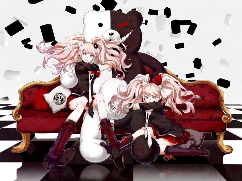 appleruby dangan-ronpa enoshima_junko ikusaba_mukuro monokuma