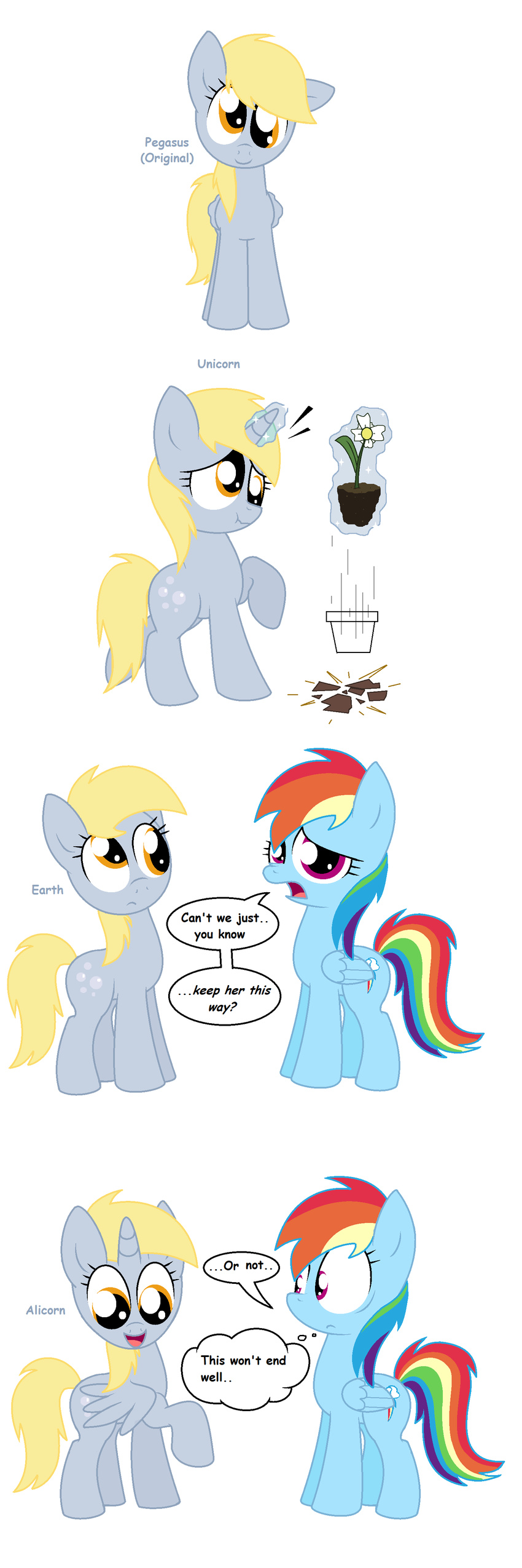 blonde_hair blue_fur comic cutie_mark derpy_hooves_(mlp) dialog duo english_text equine female feral flower flowerpot friendship_is_magic frown fur glowing grey_fur hair horn horse long_hair looking_at_viewer magic mammal multi-colored_hair my_little_pony open_mouth pegasus plain_background pony pupster0071 purple_eyes rainbow_dash_(mlp) rainbow_hair smile text tongue unicorn white_background winged_unicorn wings yellow_eyes