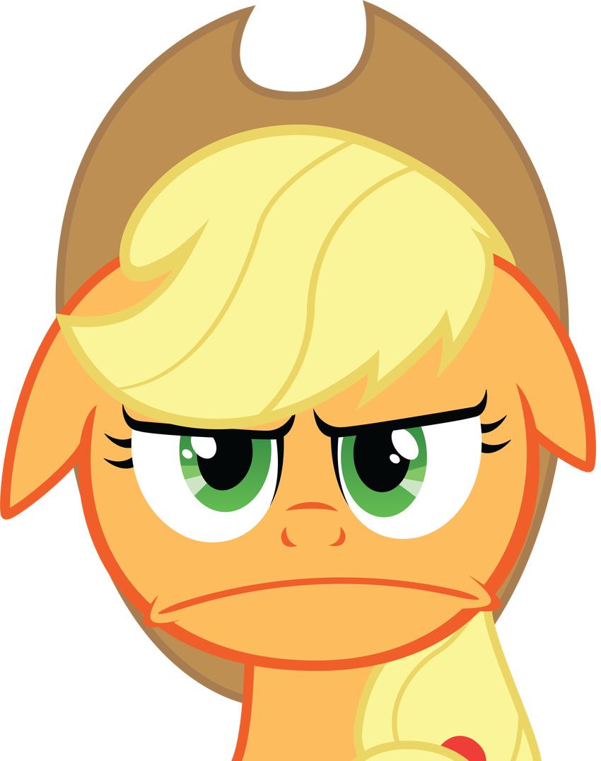 alpha_channel applejack_(mlp) blonde_hair cowboy_hat equine felix-kot female feral friendship_is_magic frown green_eyes hair hat hi_res horse looking_at_viewer mammal my_little_pony plain_background pony solo transparent_background
