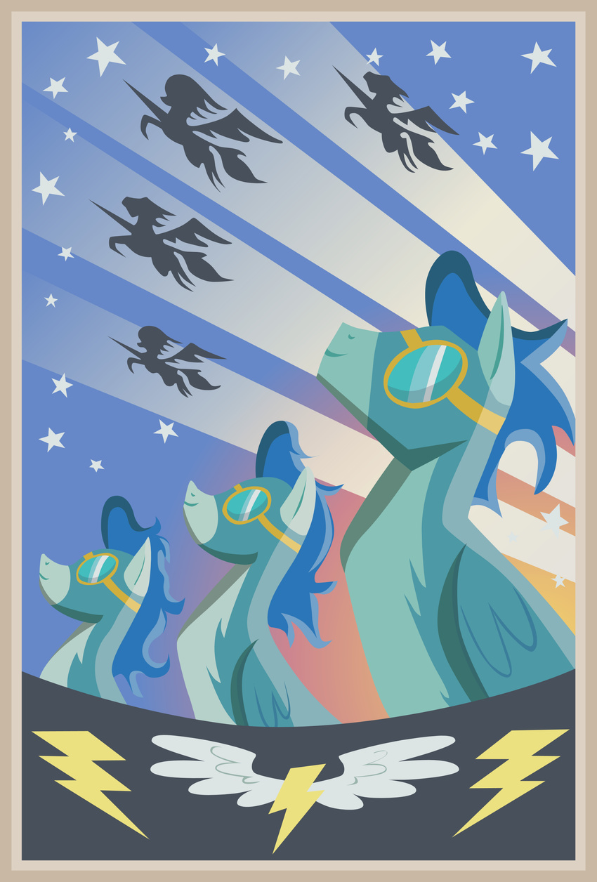 eyewear female feral friendship_is_magic goggles horse male mammal my_little_pony pegasus pony poster propaganda recruitment_poster shadow shelltoontv stars uniform wings wonderbolts_(mlp)