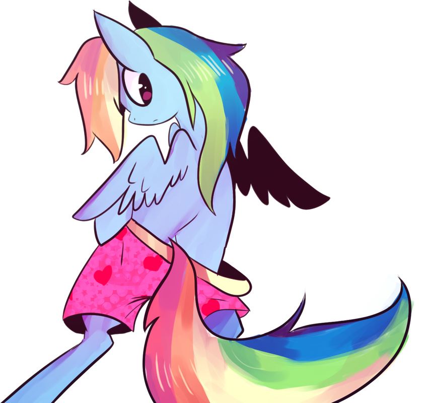 alpha_channel blue_fur boxers clothing dorumon4x equine female feral friendship_is_magic fur hair horse long_hair looking_back mammal multi-colored_hair my_little_pony open_mouth pegasus plain_background pony purple_eyes rainbow_dash_(mlp) rainbow_hair solo standing transparent_background underwear wings