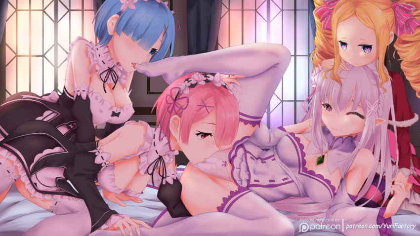 beatrice_(re_zero) bilibala emilia_(re_zero) maid pantsu ram_(re_zero) re_zero_kara_hajimeru_isekai_seikatsu rem_(re_zero)