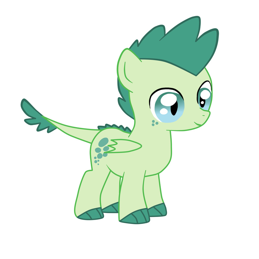 absurd_res claws crossbreed dragon drake_wings equine friendship_is_magic fur green_hair hair hi_res horn horse hybrid kilala97 kirin male mammal my_little_pony original_character plain_background pony smile turquoise_blitz wings young