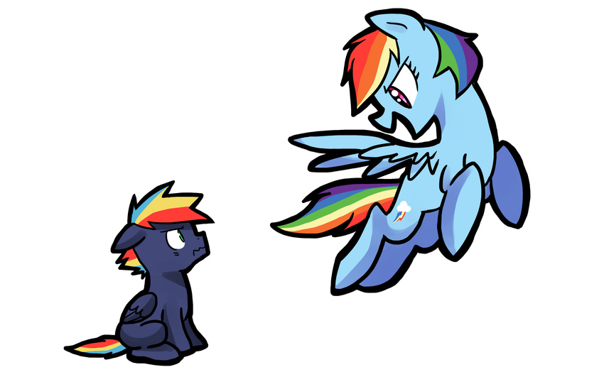 cutie_mark equine female friendship_is_magic hair hi_res horn horse kilala97 male mammal mother mother_and_son multi-colored_hair my_little_pony original_character parent pegasus pony prism_bolt rainbow_dash_(mlp) smile son wings