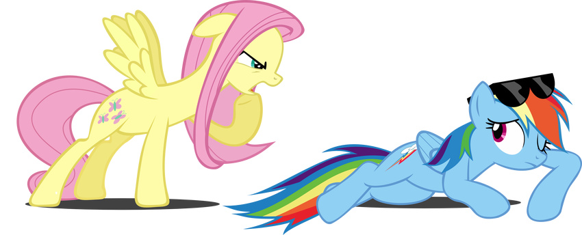 angry cute equine female feral fluttershy_(mlp) friendship_is_magic horse mammal my_little_pony pegasus pony rainbow_dash_(mlp) sagegami wings