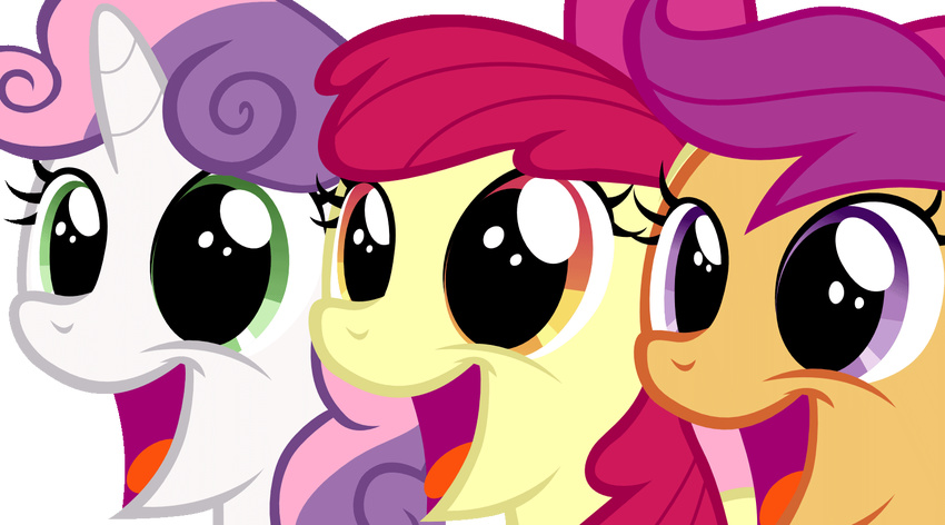 alpha_channel amber_eyes animated apple_bloom_(mlp) big_smile bow curly_hair cutie_mark_crusaders_(mlp) equine eyelashes female feral friendship_is_magic fur green_eyes group hair happy horn horse iks83 mammal my_little_pony open_mouth orange_fur plain_background pony purple_eyes purple_hair reaction_image red_hair scootaloo_(mlp) smile sweetie_belle_(mlp) tongue transparent_background two_tone_hair unicorn white_fur yellow_fur young