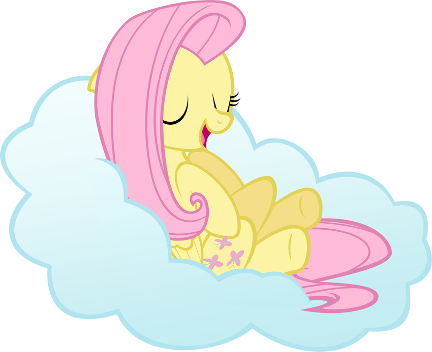 alpha_channel cloud cute cutie_mark equine eyes_closed female feral fluttershy_(mlp) friendship_is_magic fur hair horse long_hair mammal my_little_pony open_mouth pegasus pink_hair plain_background pony sleeping solo transparent_background wings yellow_fur zacatron94