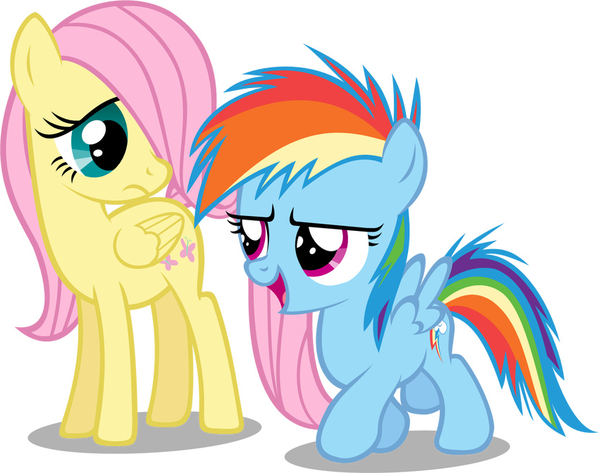 alpha_channel blue_eyes blue_fur cub cute cutie_mark duo equine female feral fluttershy_(mlp) friendship_is_magic fur hair horse mammal multi-colored_hair my_little_pony open_mouth pegasus pink_hair plain_background pony purple_eyes rainbow_dash_(mlp) rainbow_hair transparent_background wings yellow_fur young zacatron94