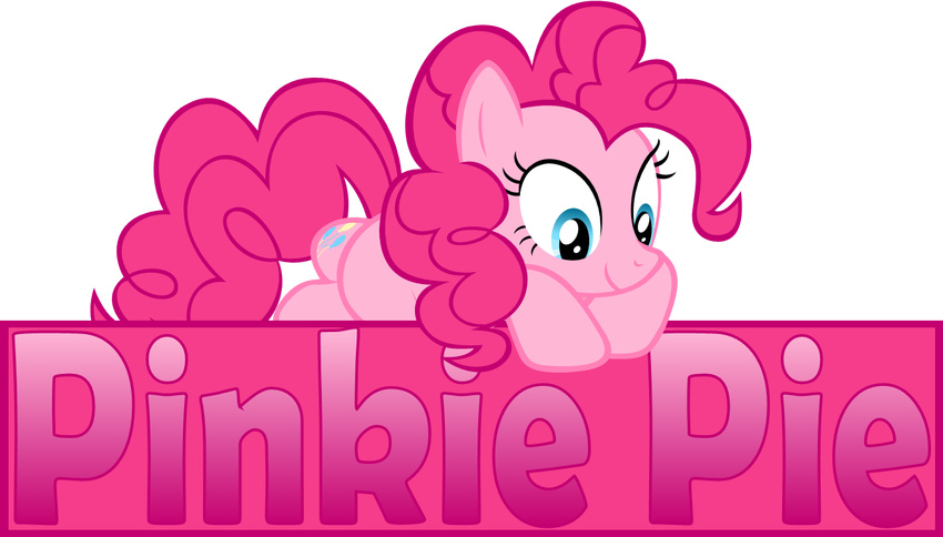 alpha_channel blue_eyes cutie_mark equine female feral friendship_is_magic hair horse lying mammal my_little_pony pink_hair pinkie_pie_(mlp) plain_background pony smile solo text transparent_background zacatron94