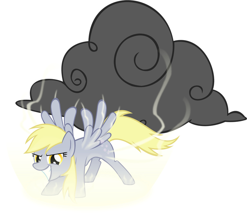 alpha_channel blonde_hair cutie_mark derpy_hooves_(mlp) equine female feral friendship_is_magic fur grey_fur hair horse mammal my_little_pony pegasus pony solo teeth wings yellow_eyes zacatron94