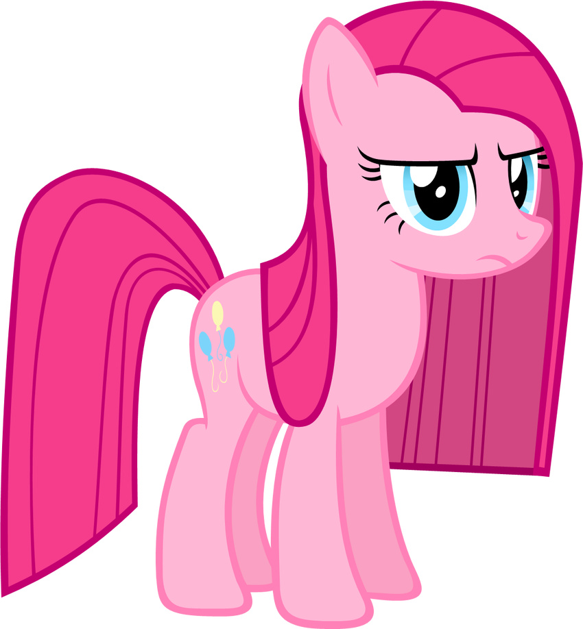 alpha_channel blue_eyes cutie_mark equine female feral friendship_is_magic frown hair horse mammal my_little_pony pink_hair pinkamena_(mlp) pinkie_pie_(mlp) plain_background pony solo standing transparent_background vector zacatron94