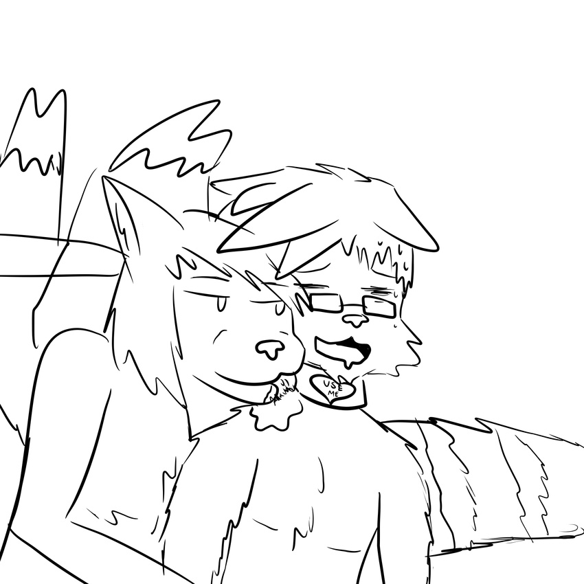 anthro canine duo folf fox gay hybrid licking male mammal red_panda shugowah_(character) tongue wagging wolf