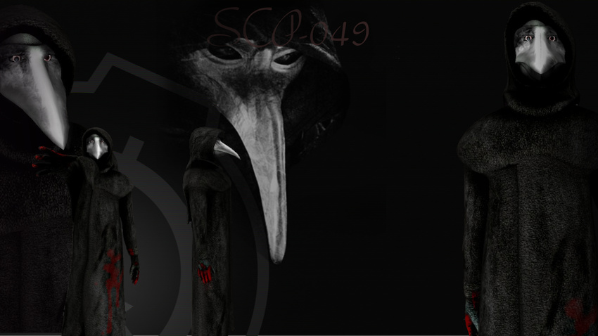 blood cloak human male mask plague_doctor radiationalpha scp-049 scp_foundation