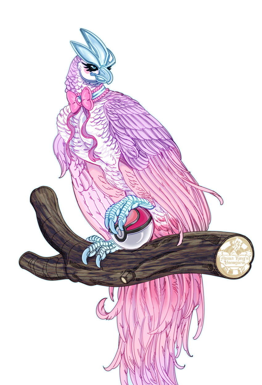 absurd_res alpha_channel articuno avian avian-king beak biped claws feathered_wings feathers female feral generation_1_pokemon hi_res legendary_pokemon nintendo pink_body pink_feathers pokeball pokemon pokemon_(species) scutes simple_background solo transparent_background wings