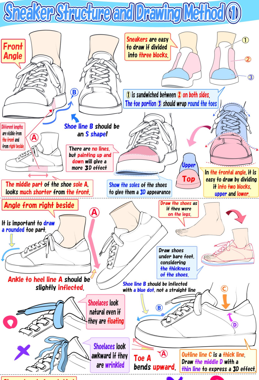 commentary english_commentary english_text guide highres how_to multiple_views original shoes simple_background sneakers speech_bubble white_background yoshimura_takuya