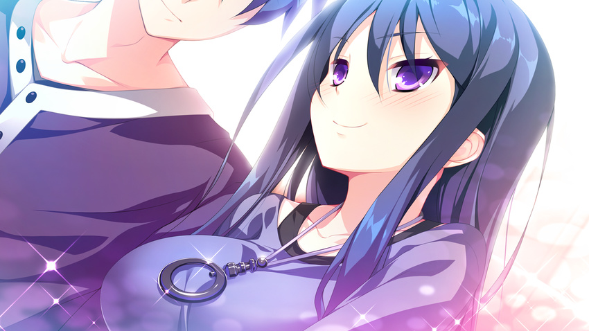 black_hair game_cg hojo_tori kimi_to_boku_to_no_kishi_no_hibi_(kimikishi) long_hair piriri! purple_eyes