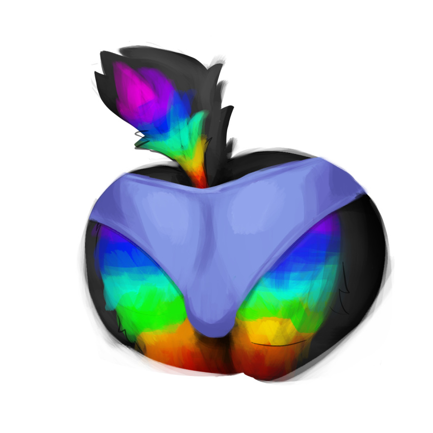 anthro butt butt_heart clothing female fur lagomorph mammal multicolored_body multicolored_fur panties rainbow_body rainbow_fur sadie_(stopthatjester) solo sparklefur spatchworks underwear