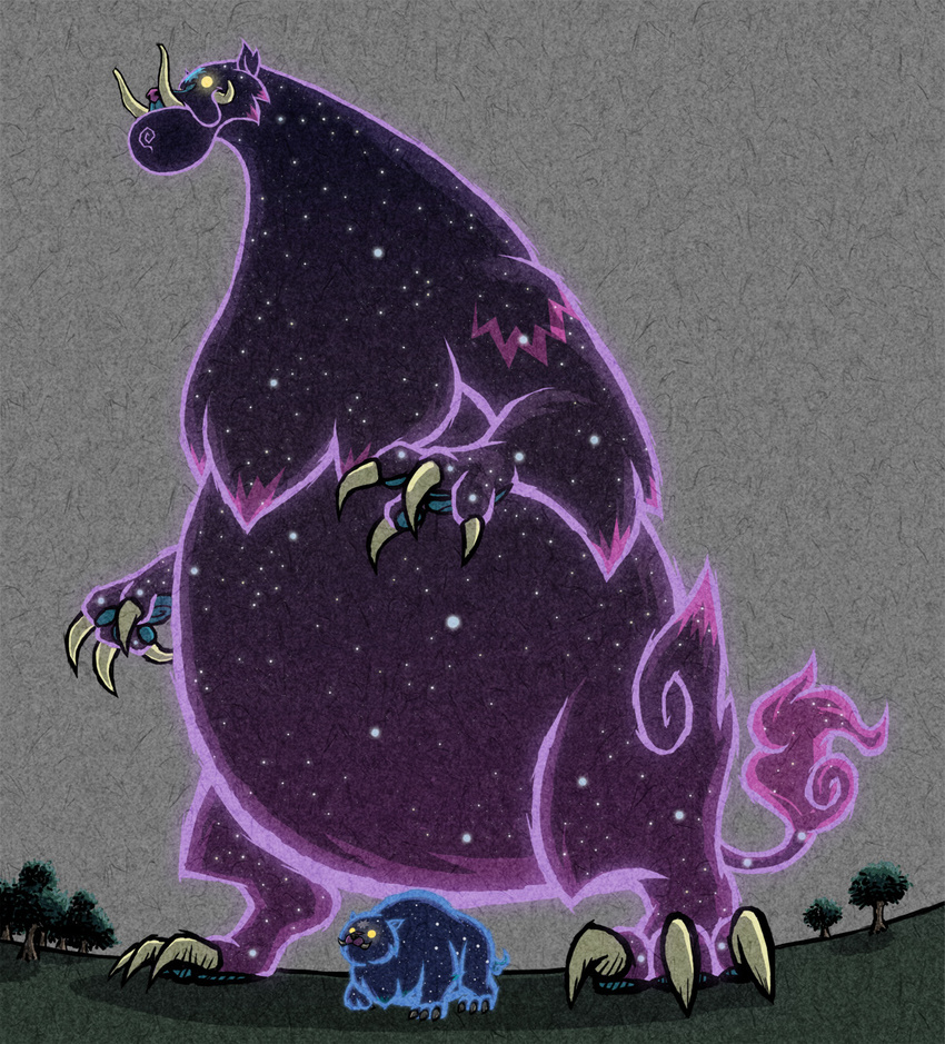 awilddrawfagappears bear friendship_is_magic glowing glowing_eyes legend_of_zelda mammal monster my_little_pony nintendo size_difference stars style_parody the_legend_of_zelda tree ursa_major_(mlp) ursa_minor_(mlp) video_games wind_waker