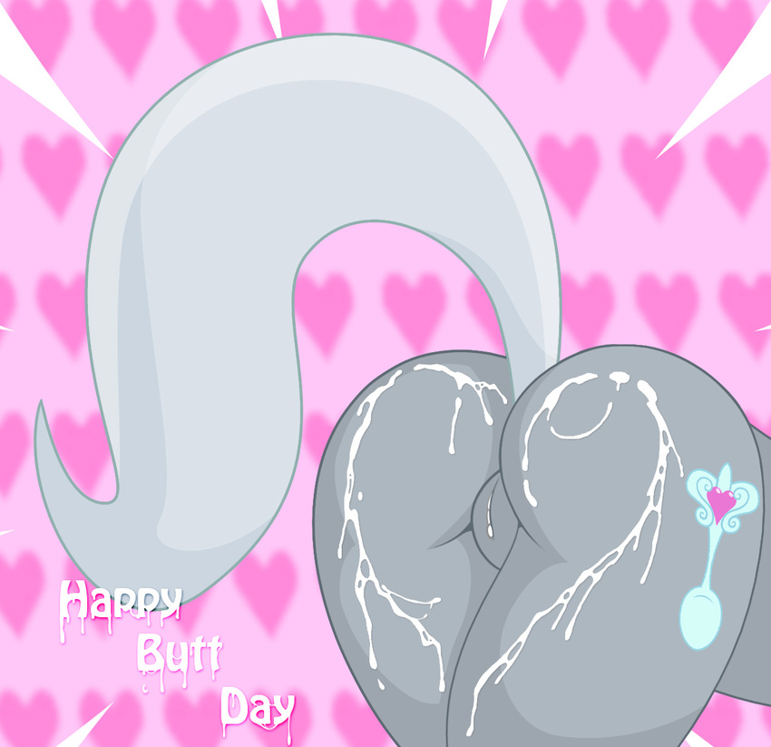 &lt;3 anthro bent_over big_butt butt cum cum_on_butt cutie_mark english_text equine female friendship_is_magic holidays horse jrvanesbroek mammal my_little_pony pony presenting presenting_hindquarters pussy silver_spoon_(mlp) solo text valentine's_day valentine's_day