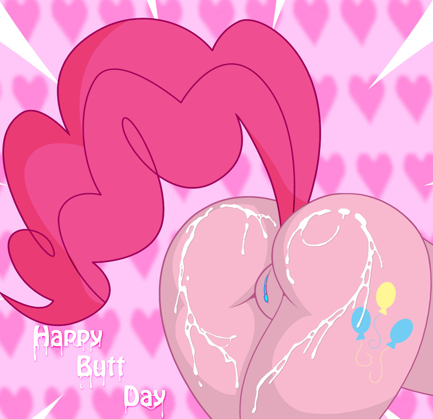 &lt;3 anthro bent_over big_butt butt cum cum_on_butt cutie_mark english_text equine female friendship_is_magic holidays horse jrvanesbroek mammal my_little_pony pinkie_pie_(mlp) pony presenting presenting_hindquarters pussy solo text valentine's_day valentine's_day
