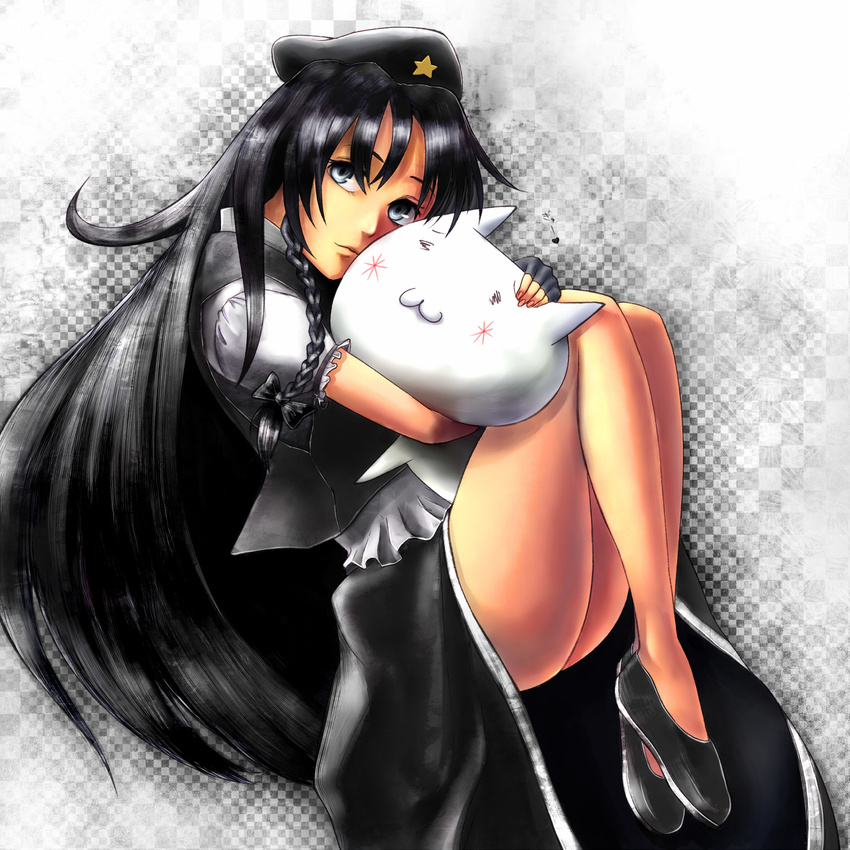 2ch ascii_art bad_id bad_pixiv_id black_eyes black_hair braid hei_meiling highres legs long_hair m.u.g.e.n naomine original shoboon solo touhou