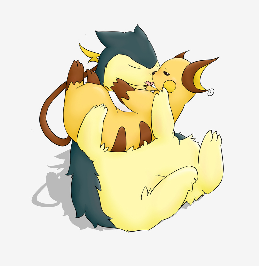 badger brown_eyes cute duo eyes_closed female frenchkiss holding kinoko kissing male mammal mouse mustelid nintendo open_mouth penis pok&#233;mon pok&eacute;mon raichu rodent straight tongue typhlosion video_games wolverine