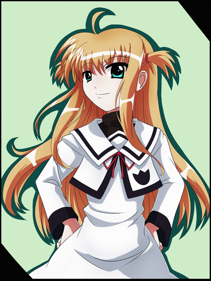 arisa_bannings blonde_hair blue_eyes highres long_hair lyrical_nanoha mahou_shoujo_lyrical_nanoha school_uniform seishou_elementary_school_uniform solo tappa_(esperanza)