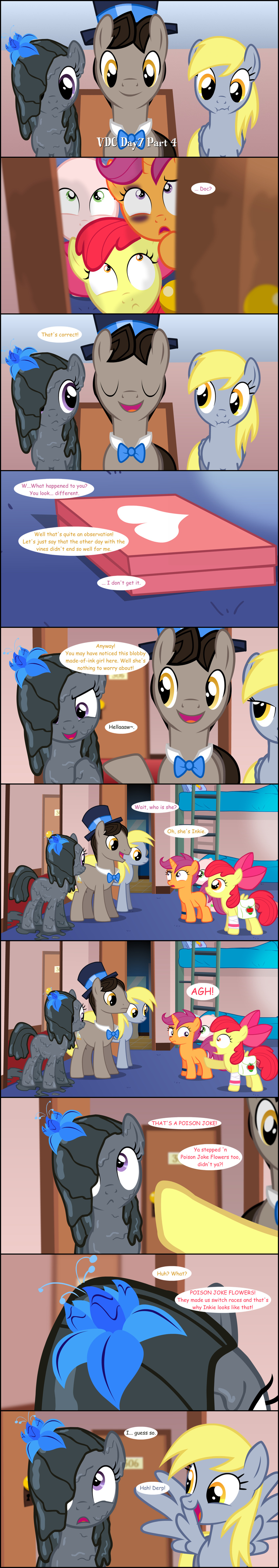 bald comic cutie_mark_crusaders_(mlp) derpy_hooves_(mlp) doctor_whooves_(mlp) equine female feral friendship_is_magic horn horse inkie_pie_(mlp) jananimations mammal my_little_pony pegasus poison_joke pony scootaloo_(mlp) shiner shocked smile sweetie_belle_(mlp) tumblr unicorn wings young